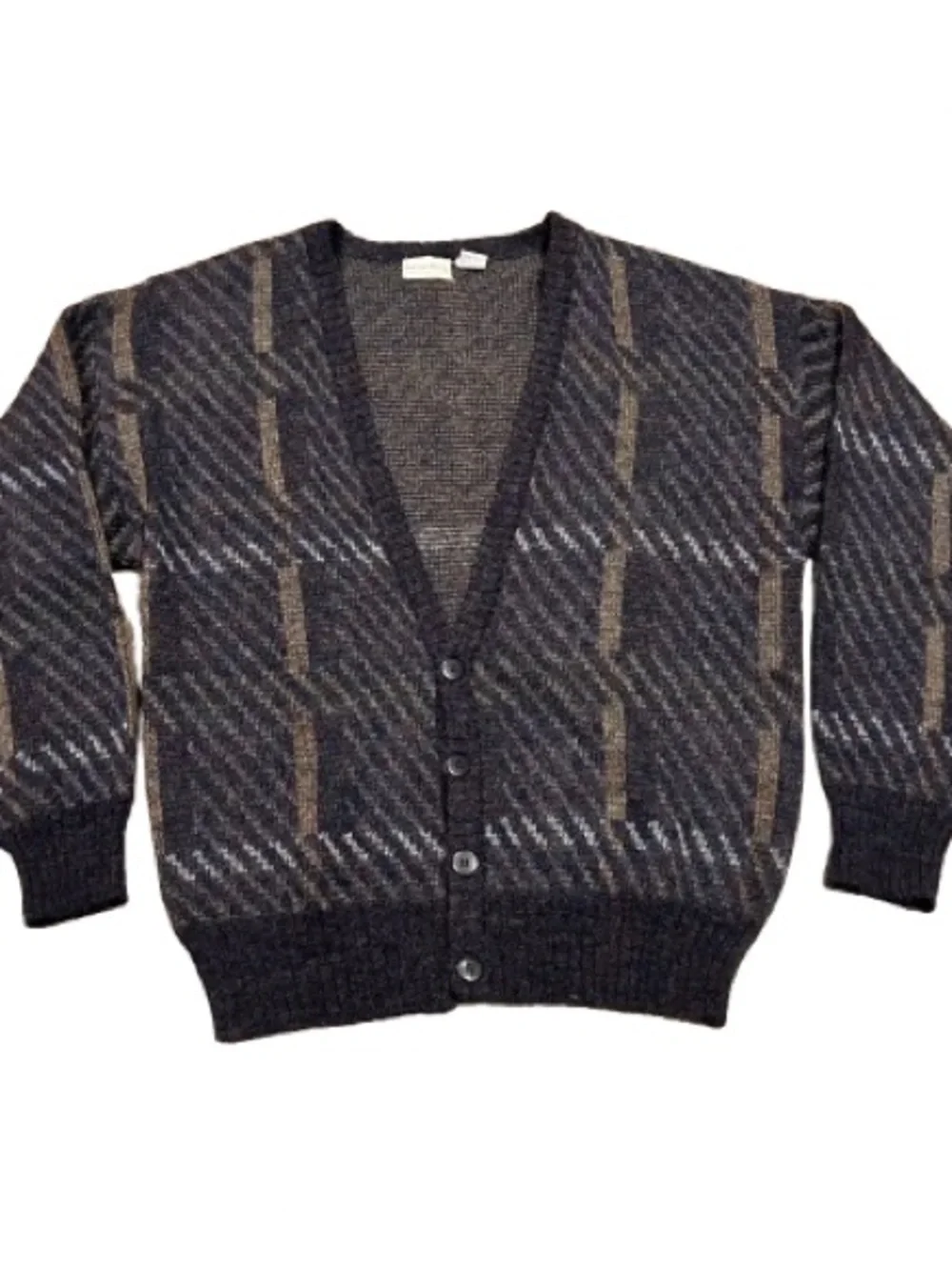 VTG 90s Boundary Waters Cardigan Sweater Mens L Eclectic Grandpa Dark Academia